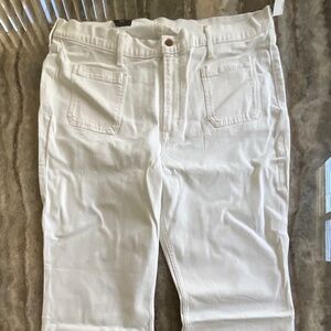 NWT Sz 35 (20R) Gap 70s Flare High Rise White Denim Jeans  500102196583